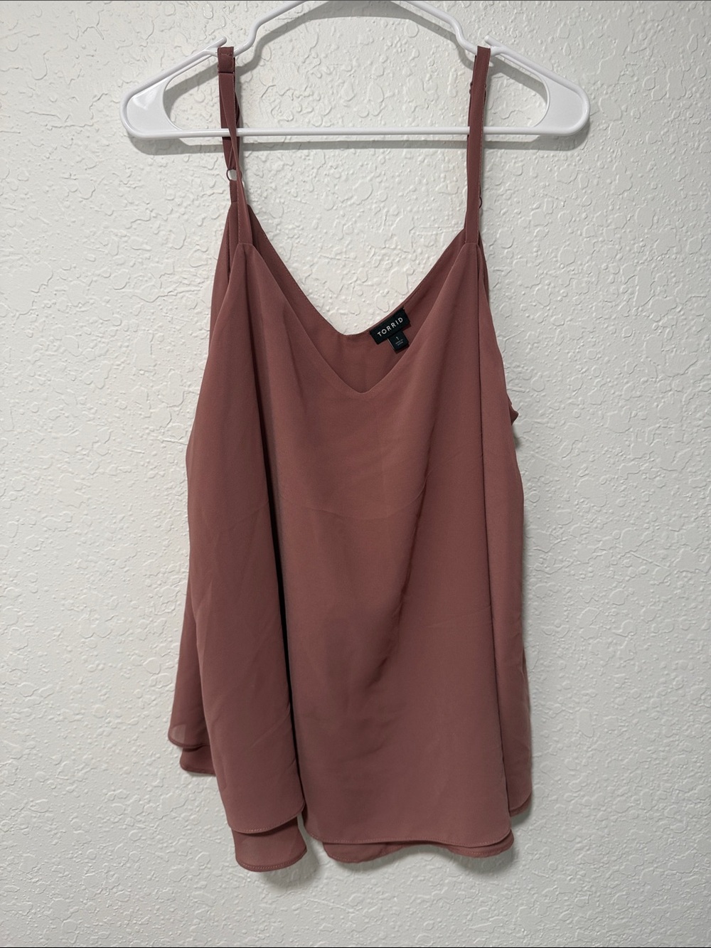 torrid Mauve V-Neck Layered Cami with Adjustable Straps